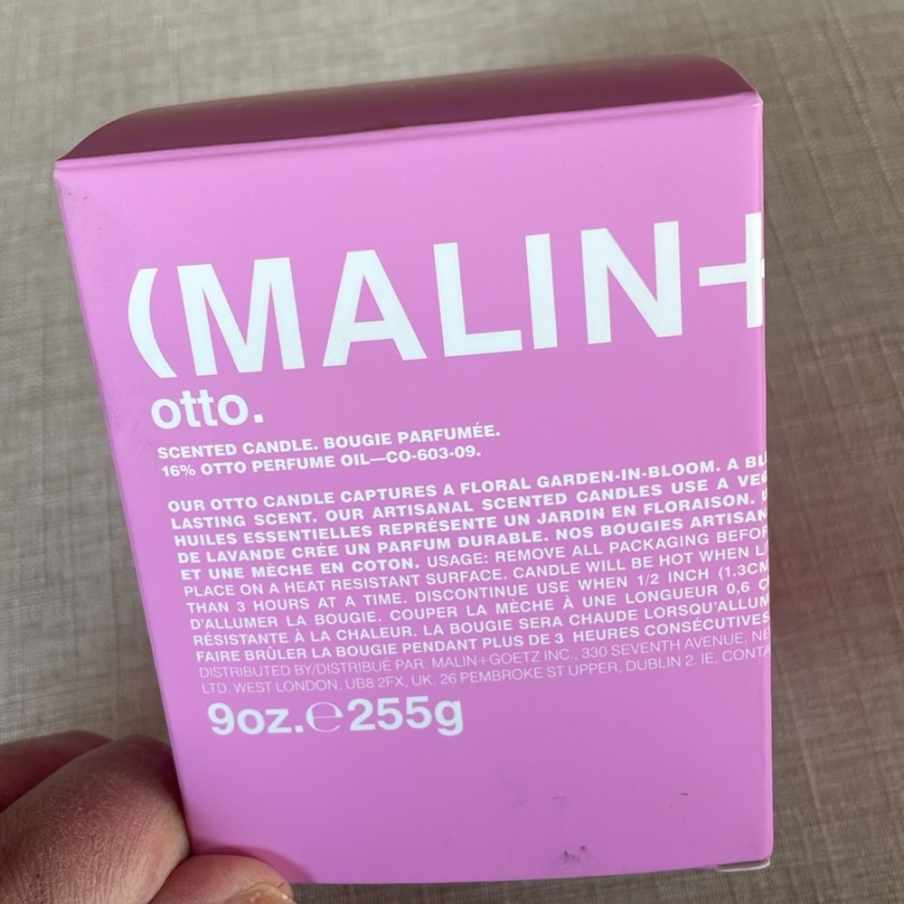 LARGE Malin+Goetz Otto Candle Too feminine for a guy. New at 1/2 price!